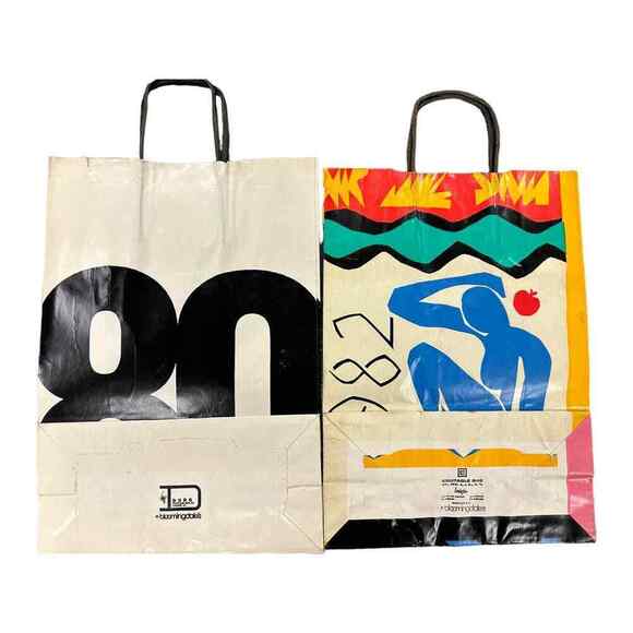 2 VTG Bloomingdale's Paper Bags New Years 1982 & New Years 1980 Matisse - Picture 2 of 9